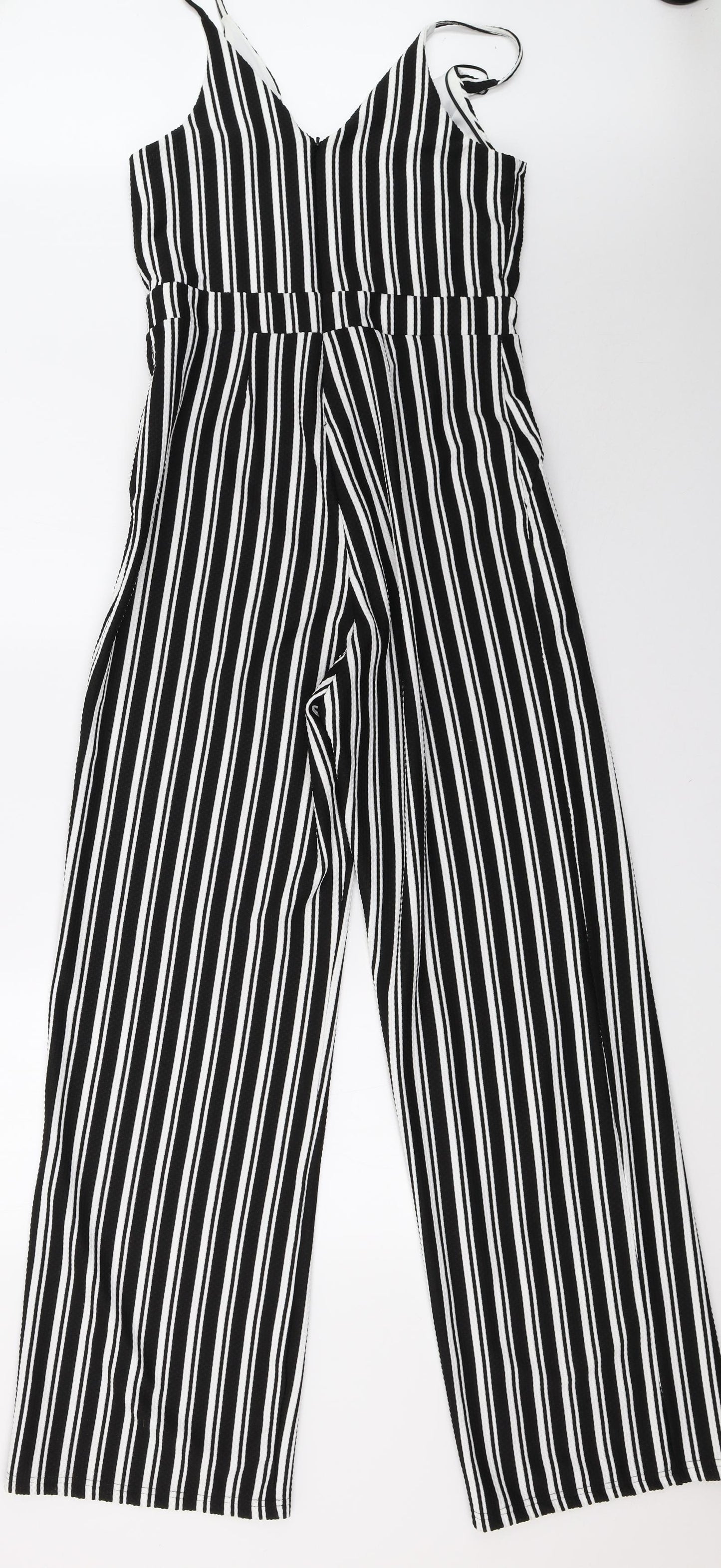 Miss Selfridge Womens White Striped  Dungaree One-Piece Size 12