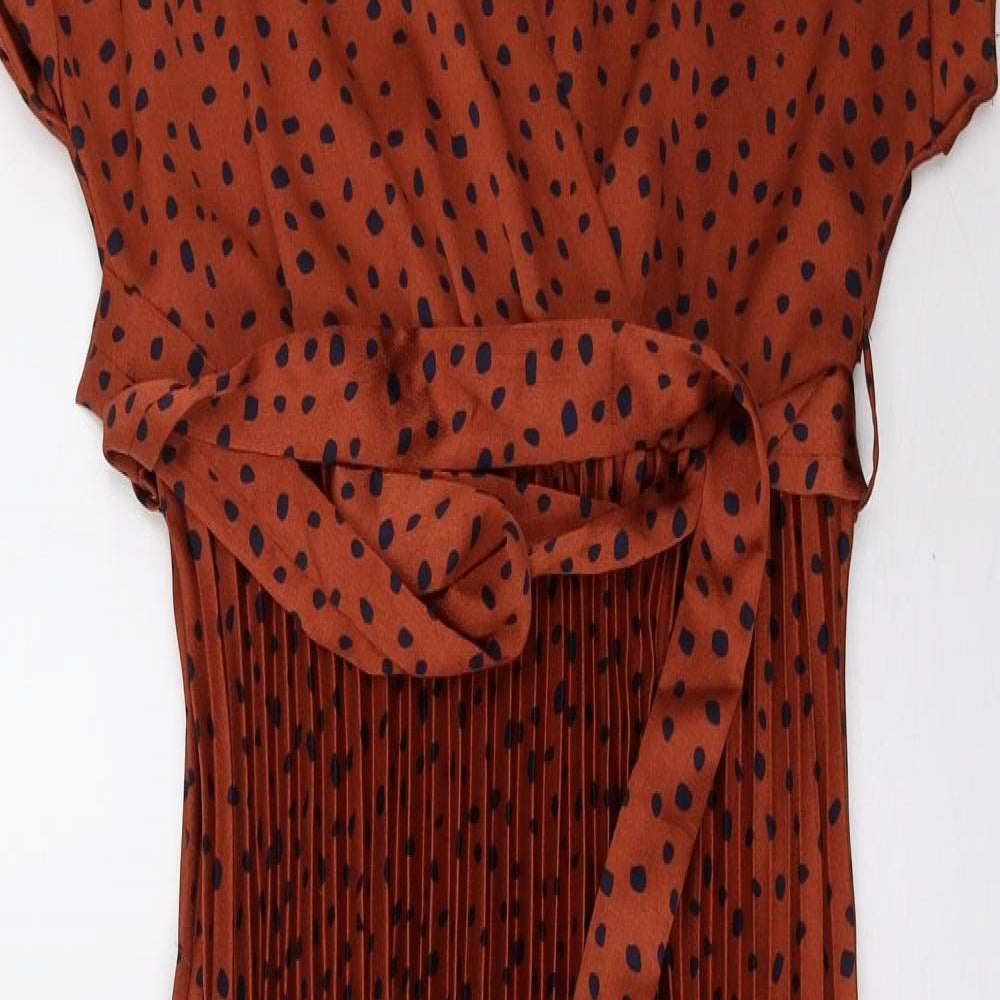 newlook Womens Brown Polka Dot  A-Line  Size 8