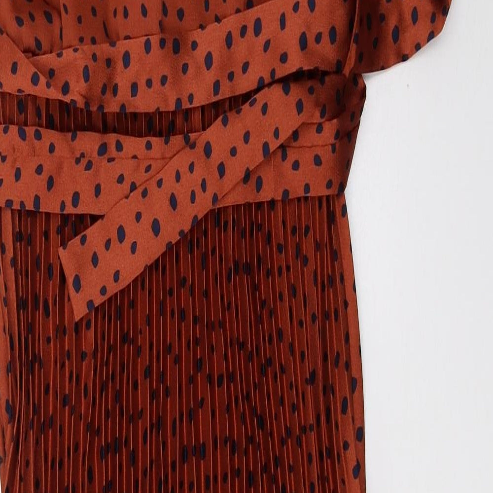 newlook Womens Brown Polka Dot  A-Line  Size 8