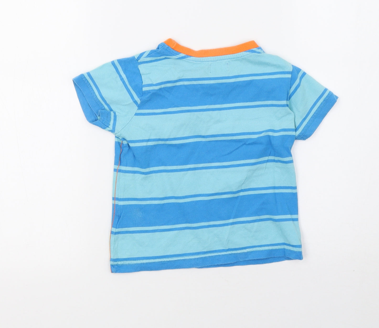 F&F Boys Blue Striped  Basic T-Shirt Size 18-24 Months