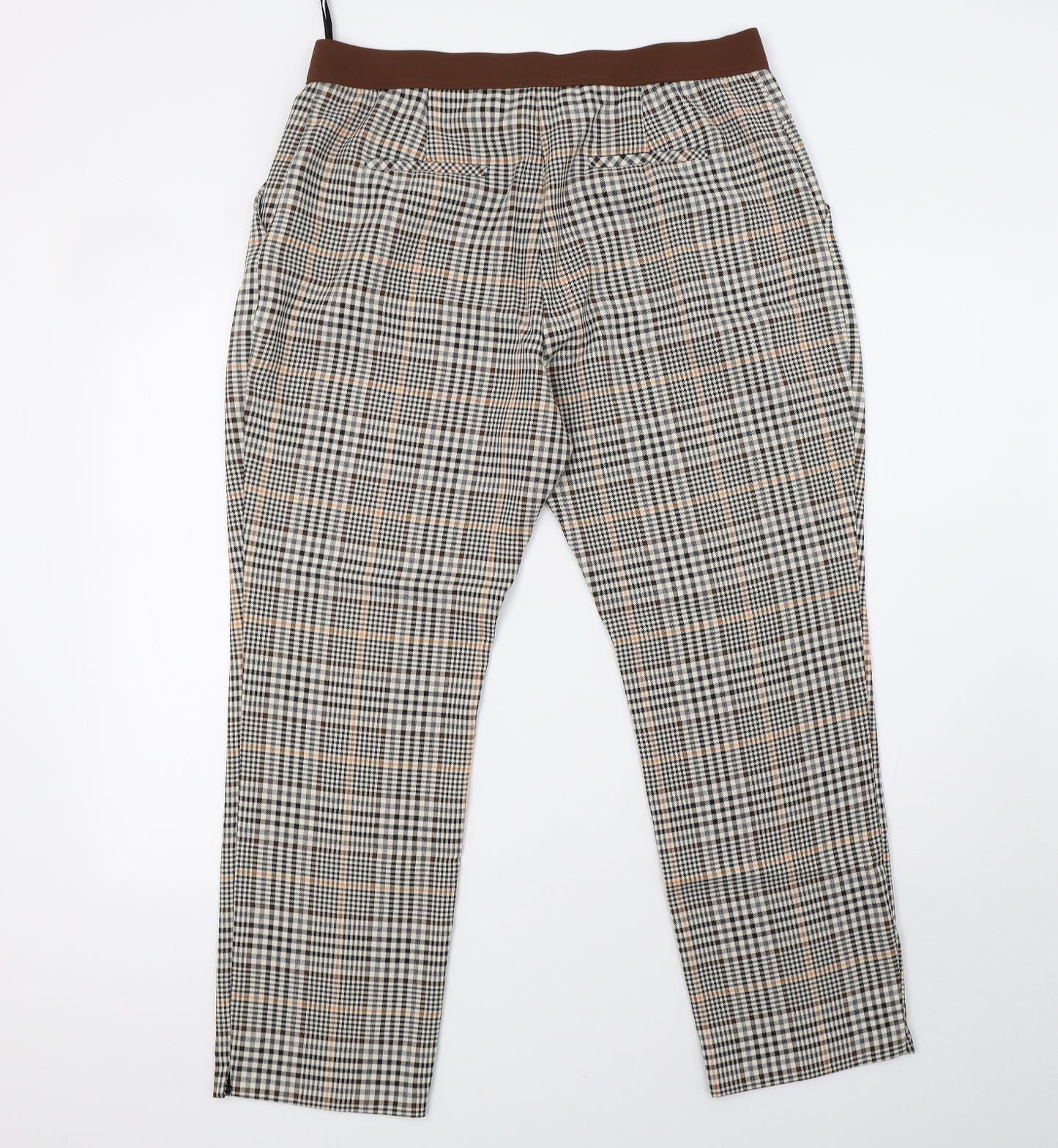 Primark Womens Brown Check  Trousers  Size 16 L29 in
