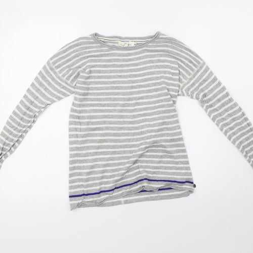 H&M Womens Grey Striped Knit Pullover Sweatshirt Size S