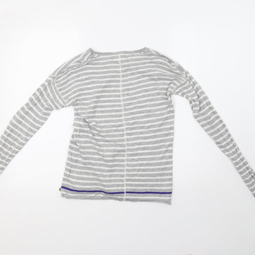H&M Womens Grey Striped Knit Pullover Sweatshirt Size S