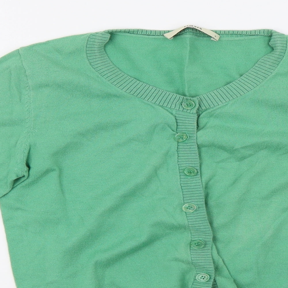 Oasis Womens Green  Knit Cardigan Jumper Size S