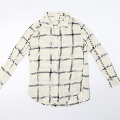 H&M Womens Grey Check  Basic Button-Up Size 36