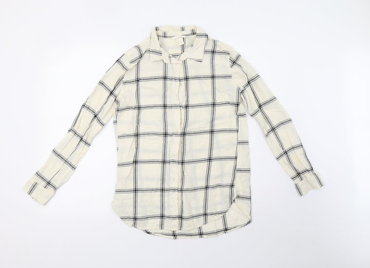 H&M Womens Grey Check  Basic Button-Up Size 36