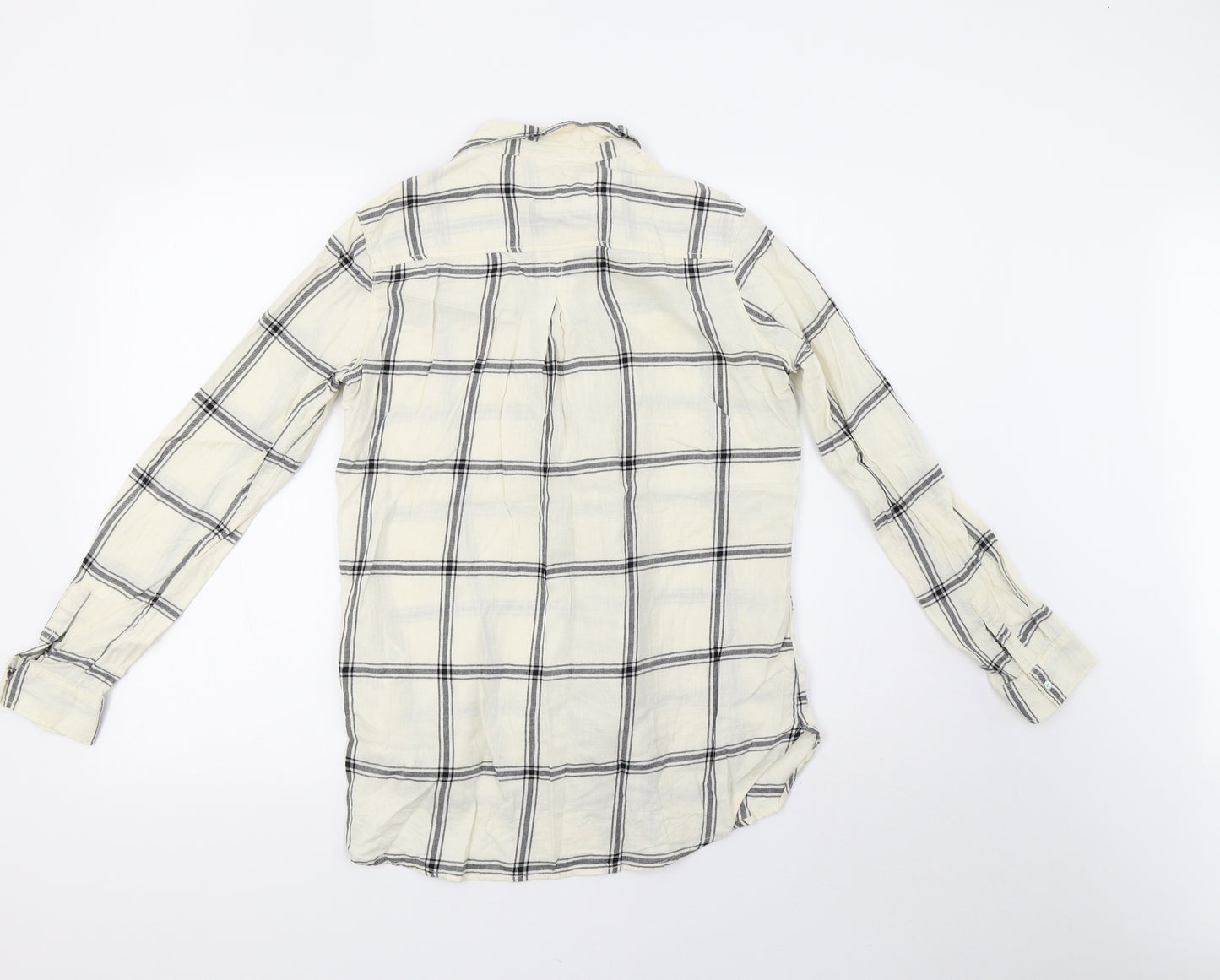 H&M Womens Grey Check  Basic Button-Up Size 36