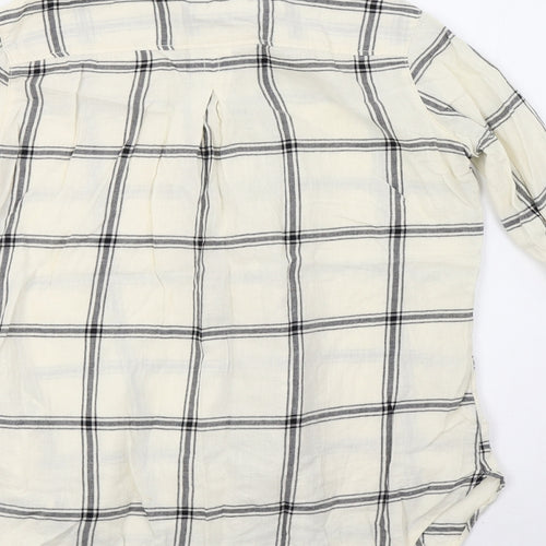 H&M Womens Grey Check  Basic Button-Up Size 36