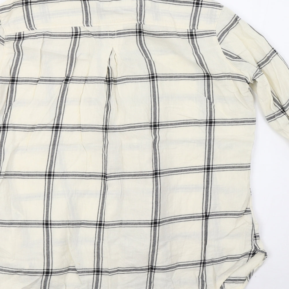 H&M Womens Grey Check  Basic Button-Up Size 36