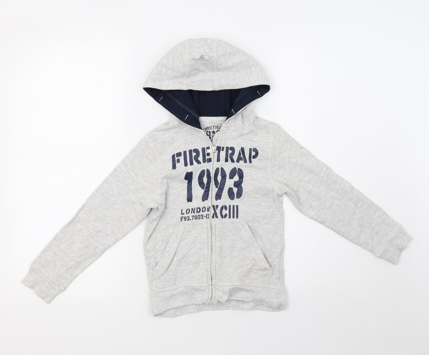Firetrap Boys Grey   Full Zip Hoodie Size 5-6 Years