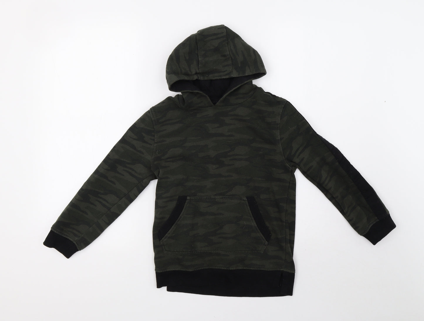 Primark Boys Green Camouflage  Pullover Hoodie Size 8-9 Years