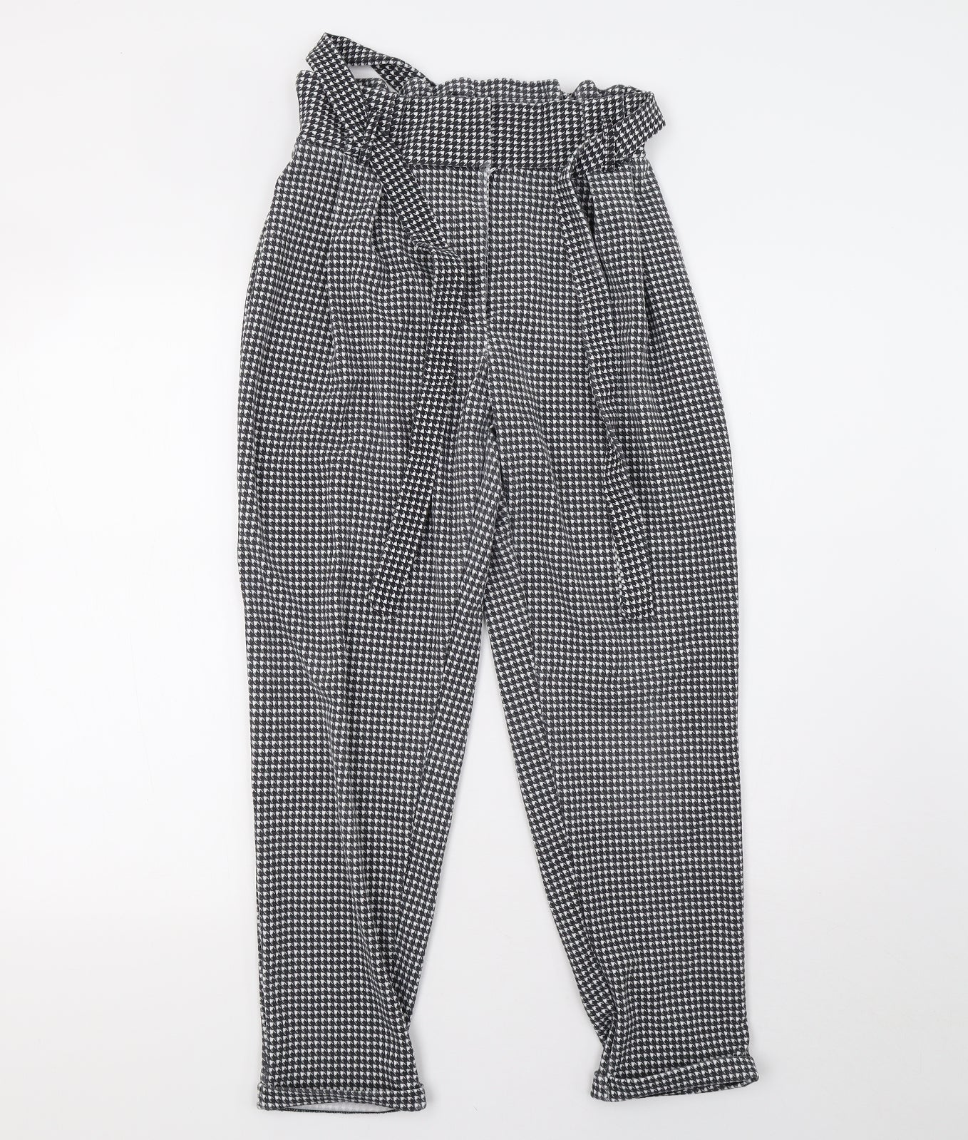 Primark Womens Black Check  Trousers  Size 10 L26 in