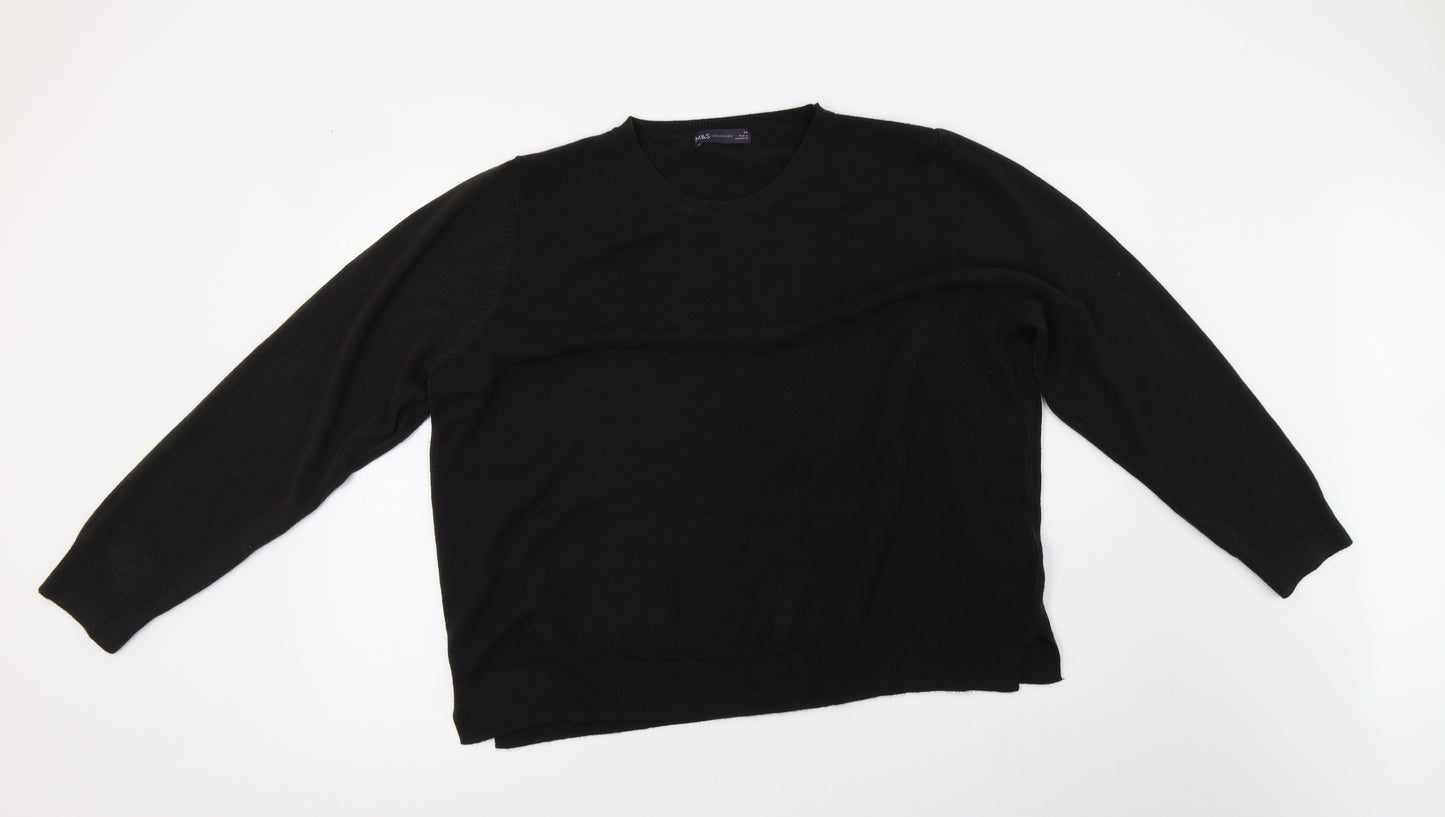 Marks and Spencer Womens Black  Knit Pullover Sweatshirt Size 24  - 50 inch