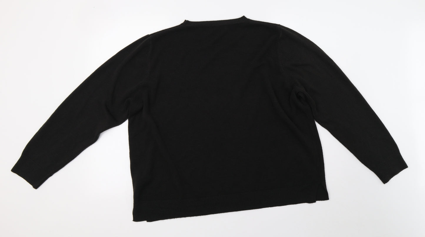 Marks and Spencer Womens Black  Knit Pullover Sweatshirt Size 24  - 50 inch