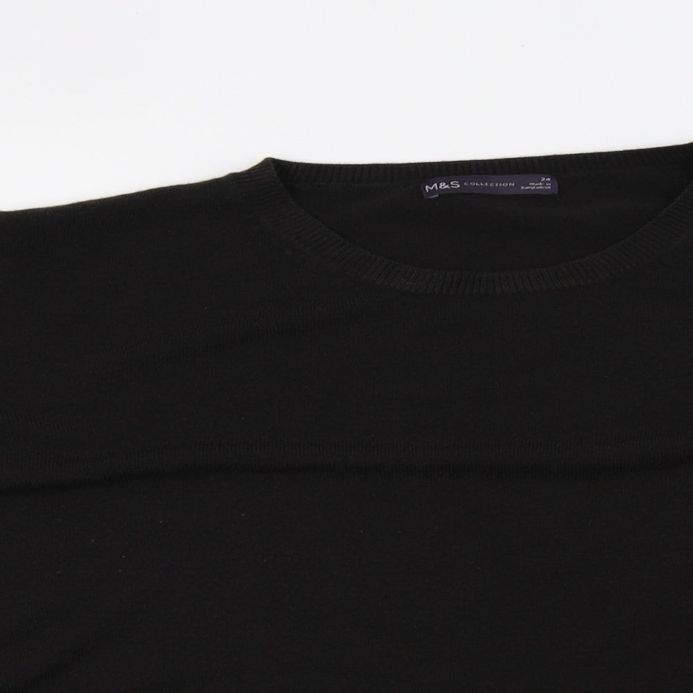 Marks and Spencer Womens Black  Knit Pullover Sweatshirt Size 24  - 50 inch