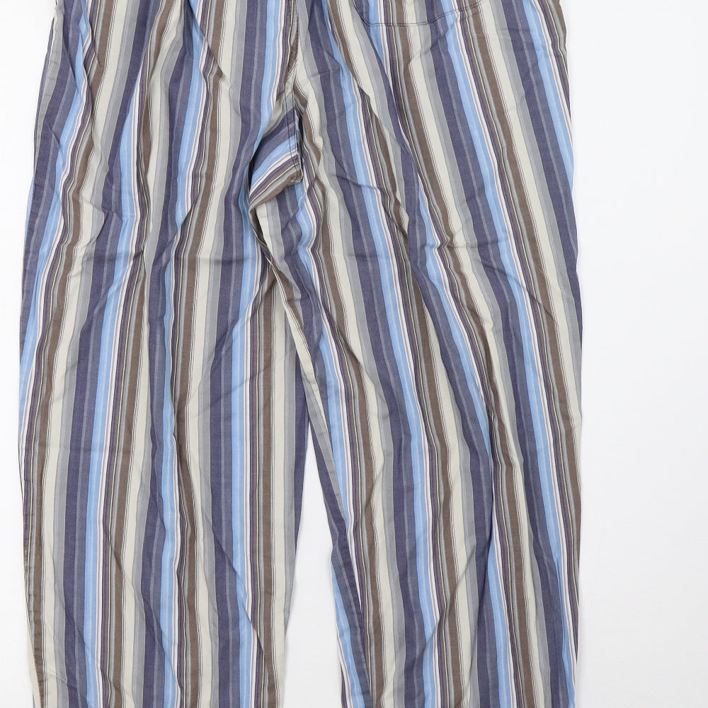 Marks and Spencer Mens Blue Striped   Pyjama Pants Size M