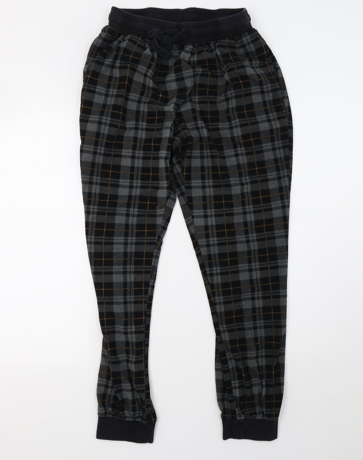 NEXT Mens Black Check Fleece  Pyjama Pants Size M