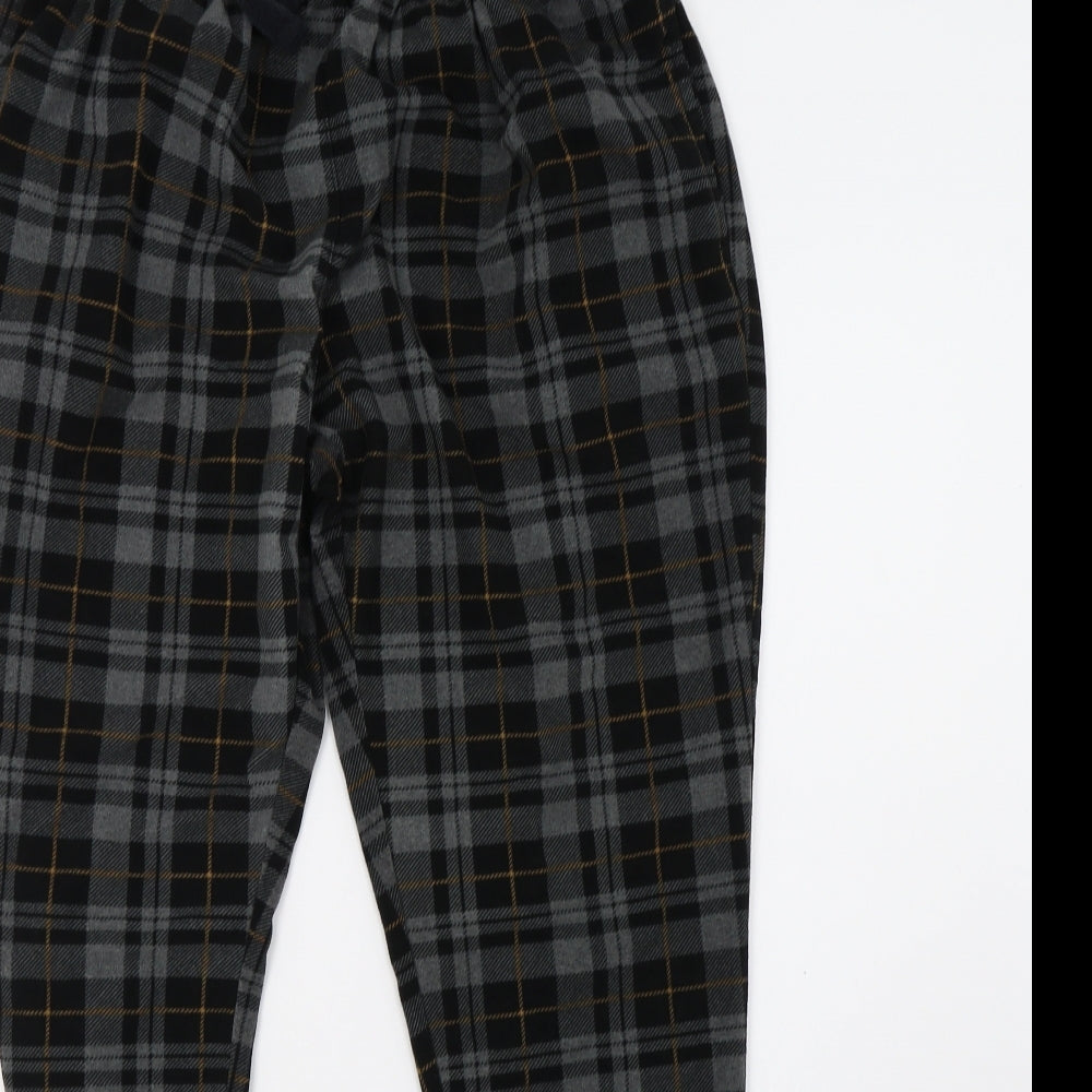 NEXT Mens Black Check Fleece  Pyjama Pants Size M