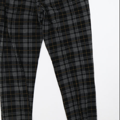 NEXT Mens Black Check Fleece  Pyjama Pants Size M