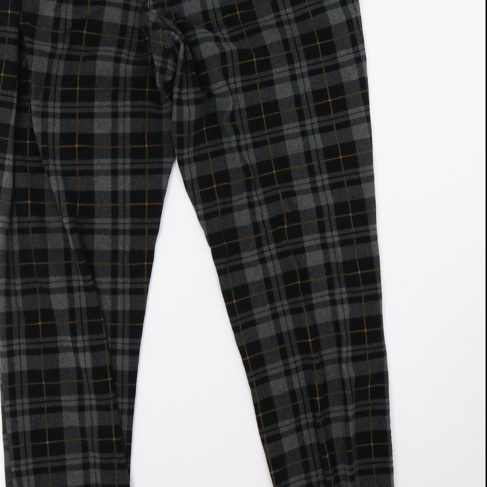 NEXT Mens Black Check Fleece  Pyjama Pants Size M
