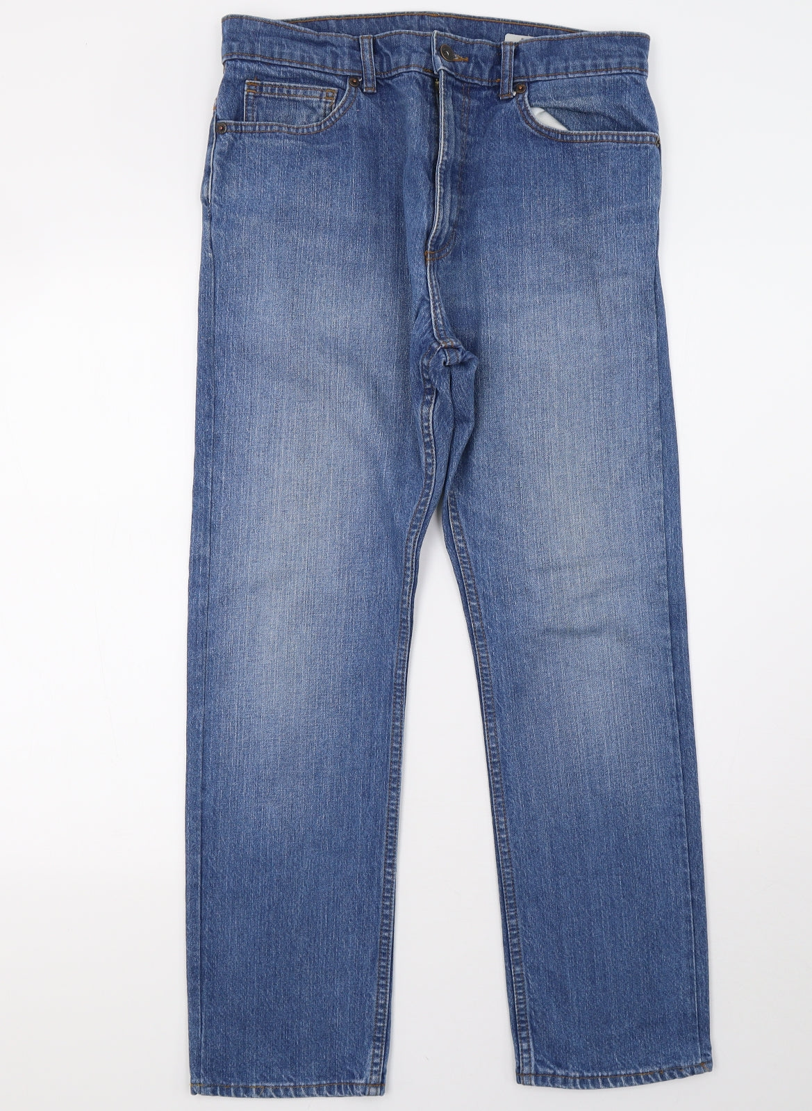 Marks and Spencer Mens Blue  Denim Straight Jeans Size 32 L29 in