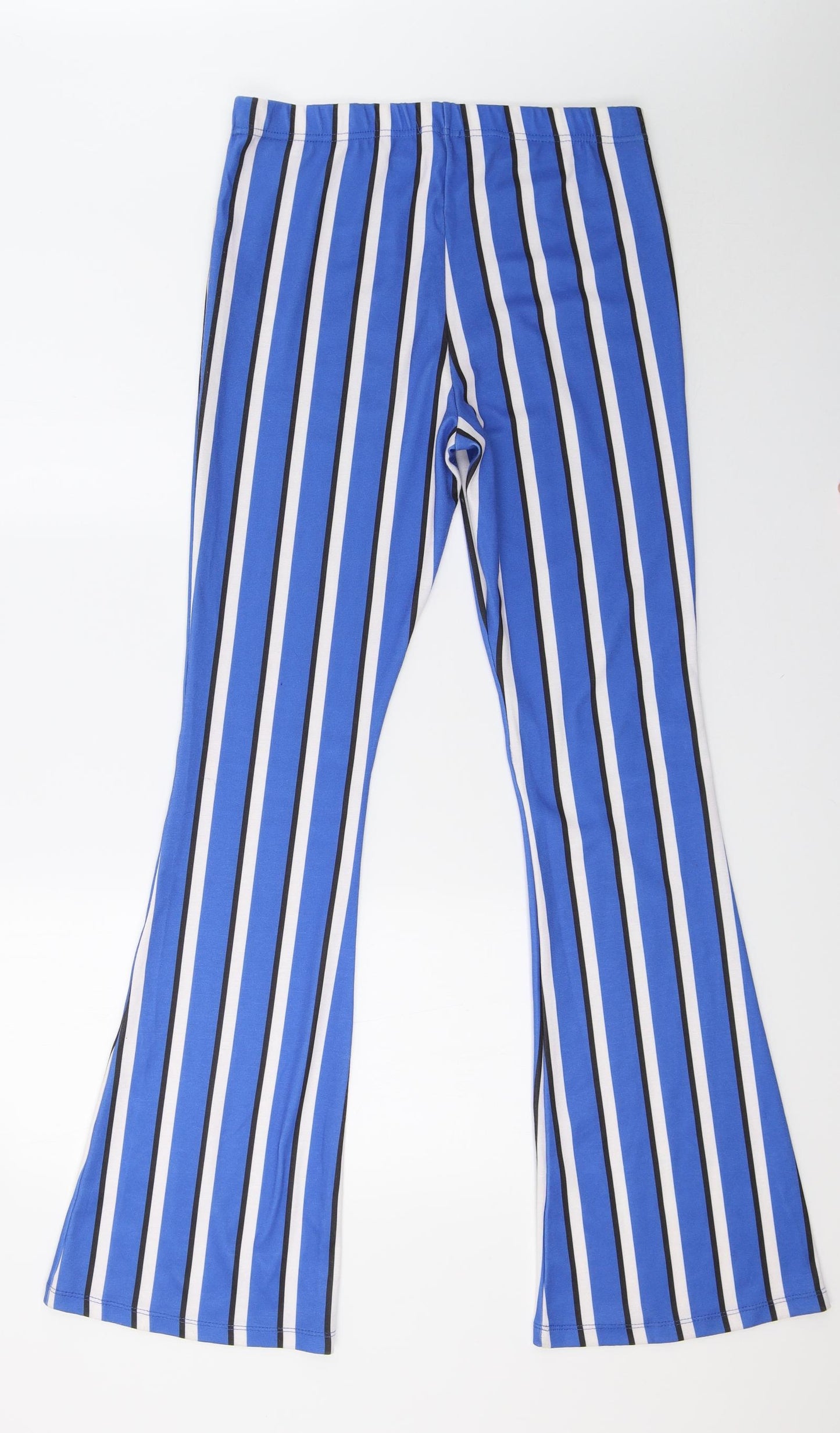 Topshop Womens Blue Striped  Trousers  Size 14 L34 in