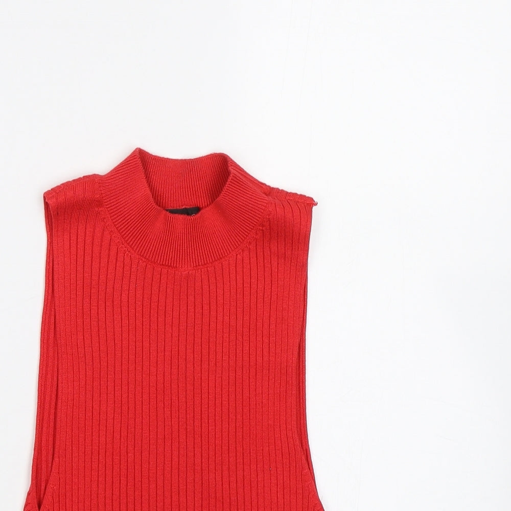 Topshop Womens Red   Basic T-Shirt Size 8