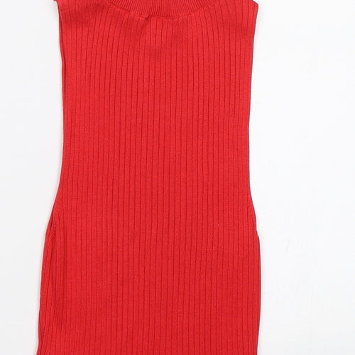 Topshop Womens Red   Basic T-Shirt Size 8
