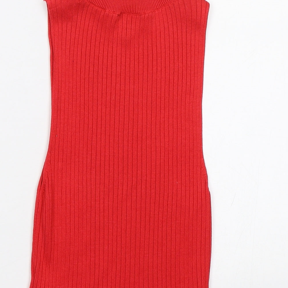 Topshop Womens Red   Basic T-Shirt Size 8