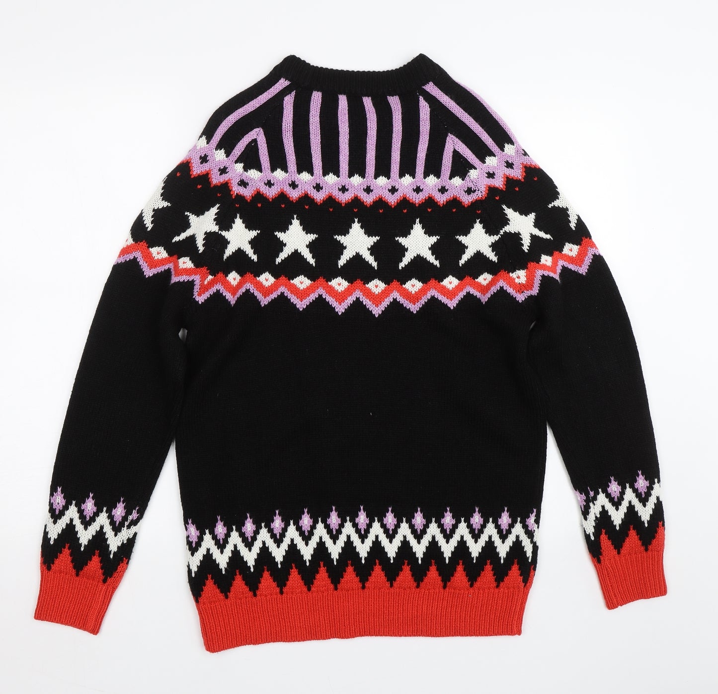 NEXT Womens Black Fair Isle  Pullover Jumper Size S