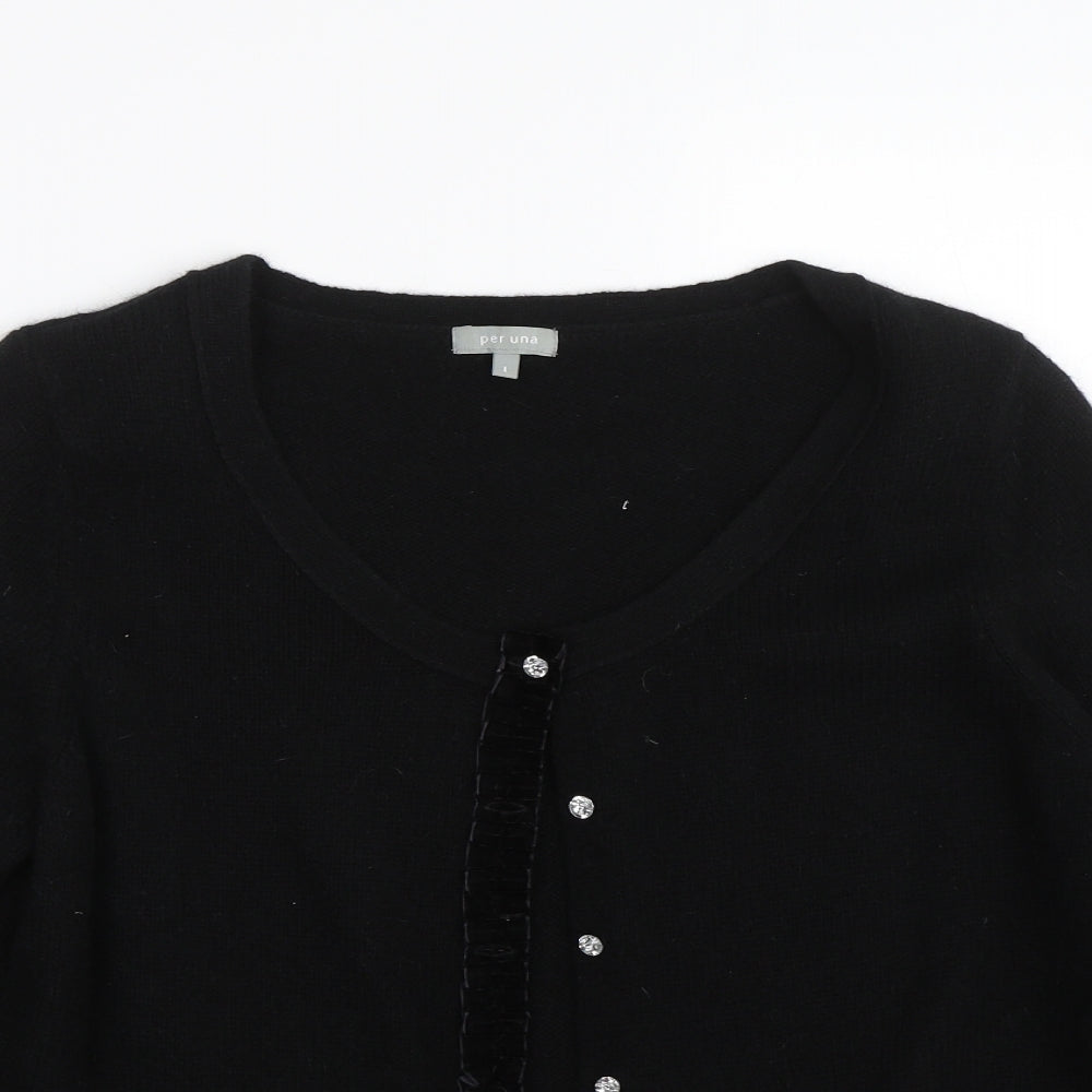 Per Una Womens Black   Cardigan Jumper Size L