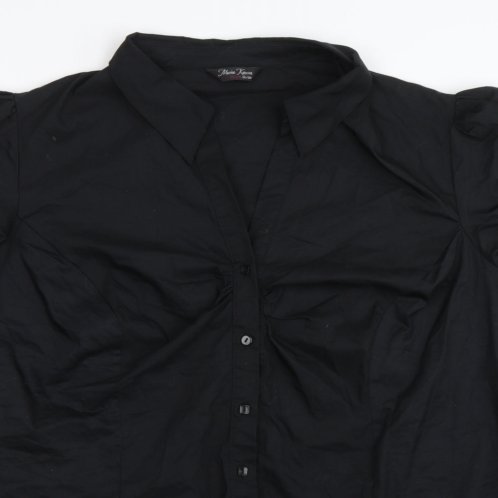 Marina Kaneva Womens Black   Basic Button-Up Size 26
