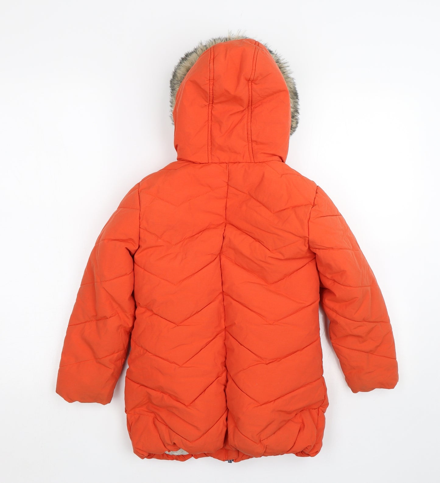 NEXT Boys Orange   Parka Coat Size 5-6 Years