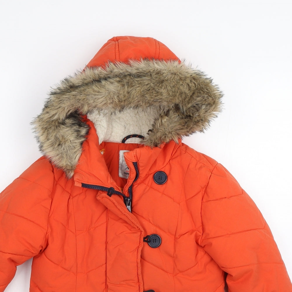 NEXT Boys Orange   Parka Coat Size 5-6 Years