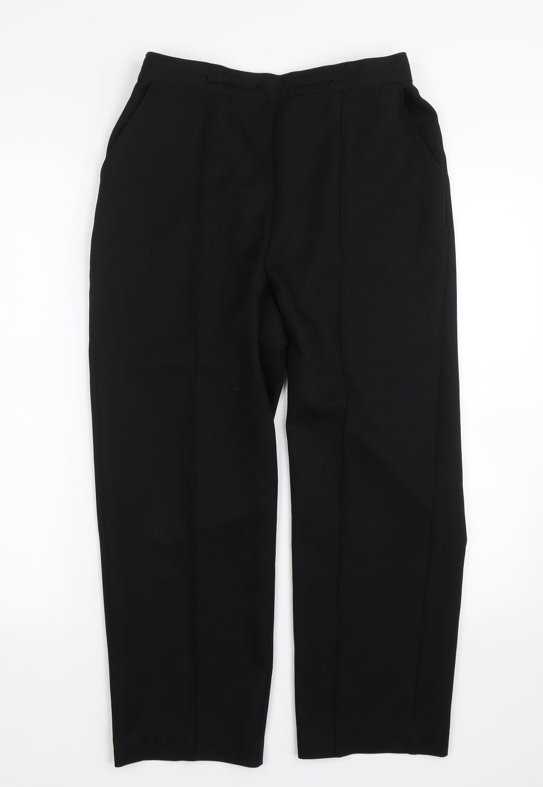Papaya Womens Black   Cropped Trousers Size 8 L22 in