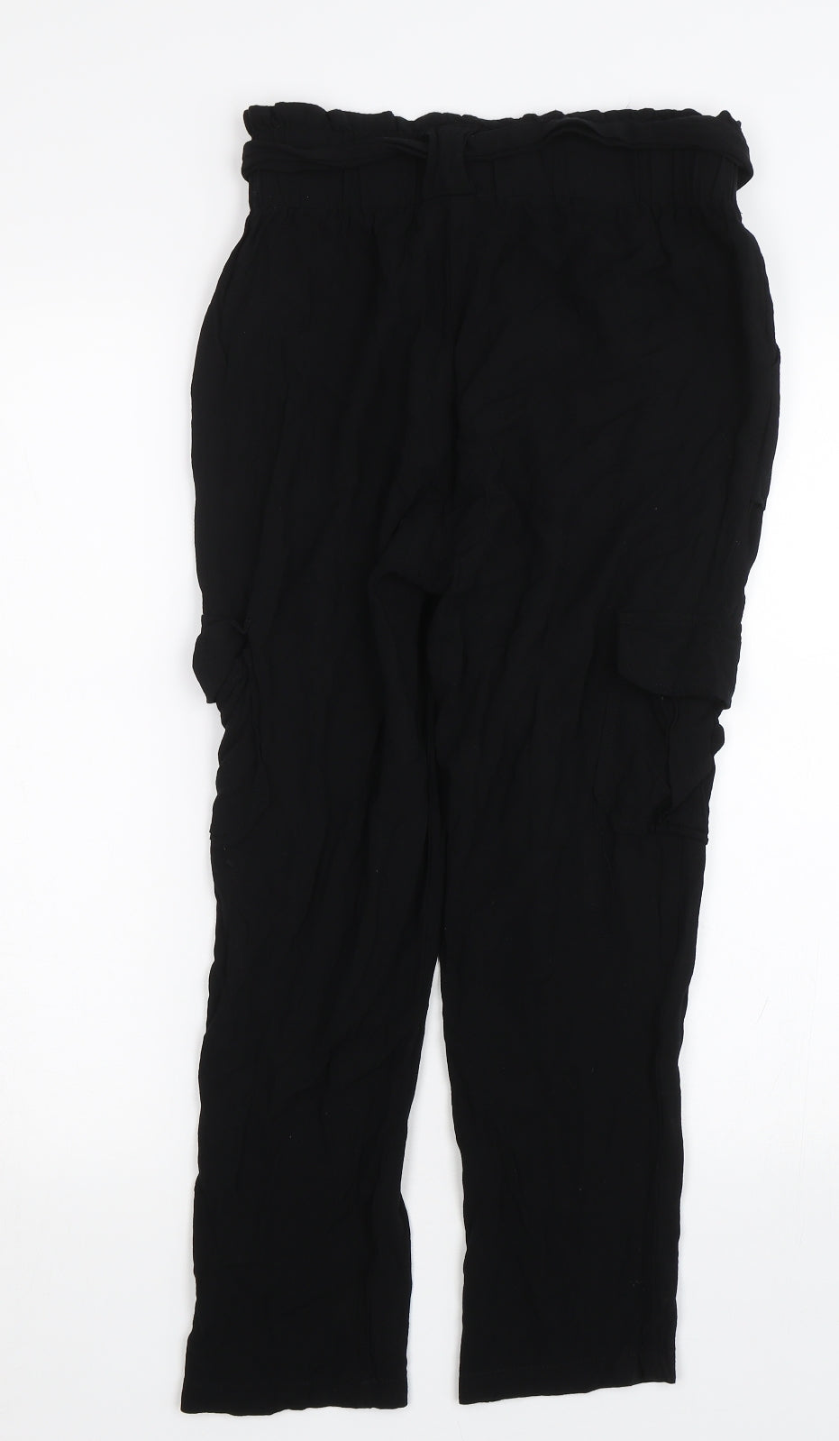 Chocolate USA Womens Black   Capri Trousers Size S L21.5 in