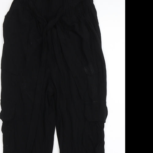 Chocolate USA Womens Black   Capri Trousers Size S L21.5 in