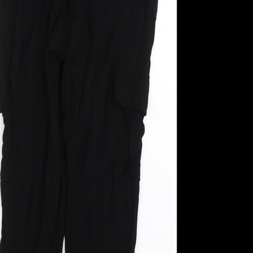 Chocolate USA Womens Black   Capri Trousers Size S L21.5 in
