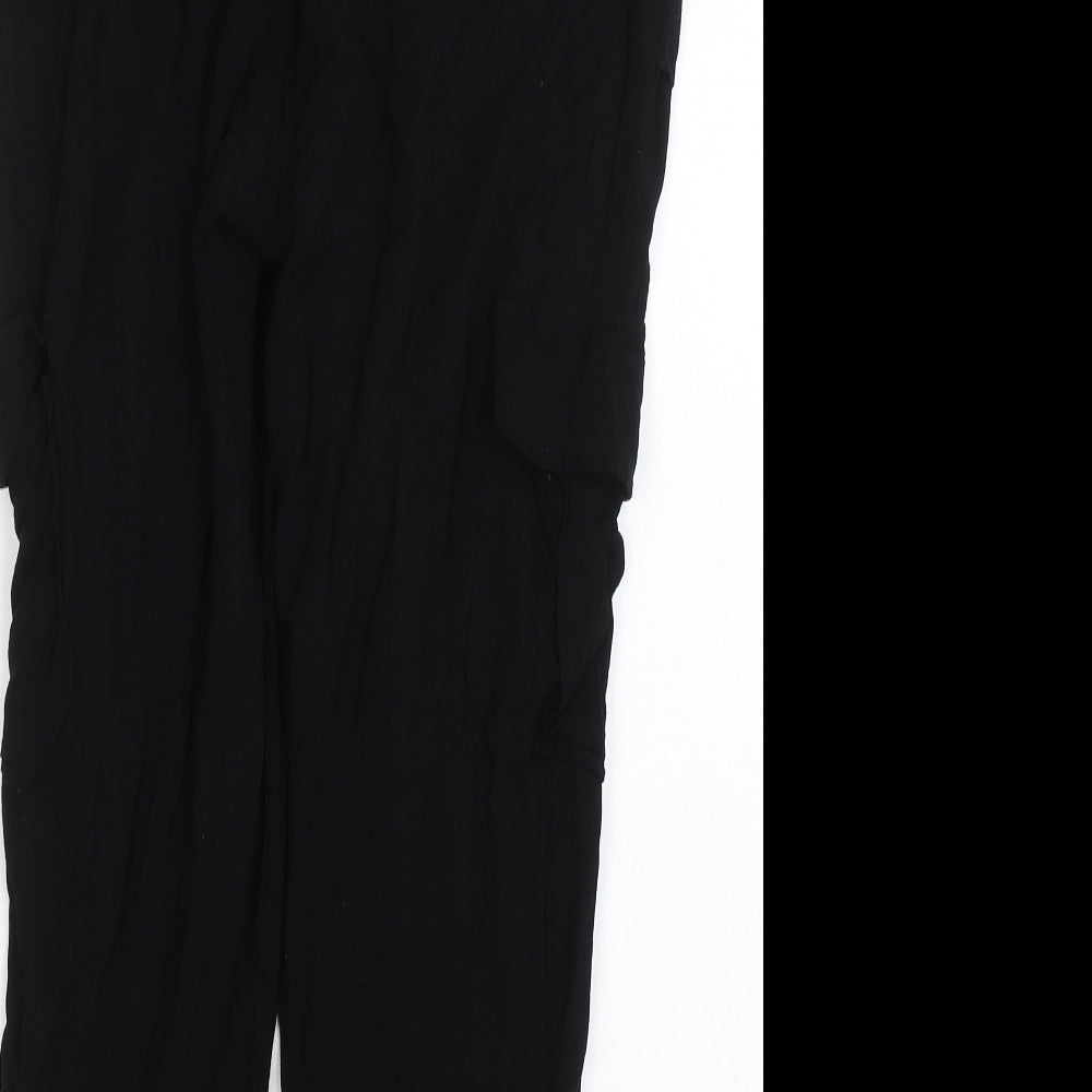Chocolate USA Womens Black   Capri Trousers Size S L21.5 in