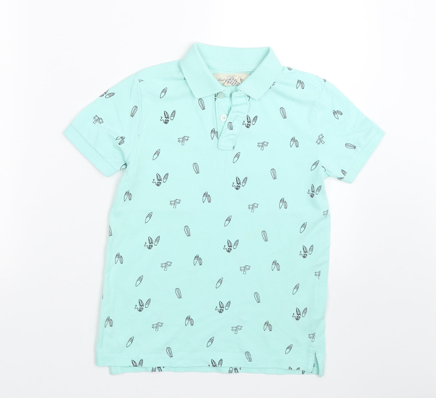 H&M Boys Blue Spotted  Basic Polo Size 8-9 Years