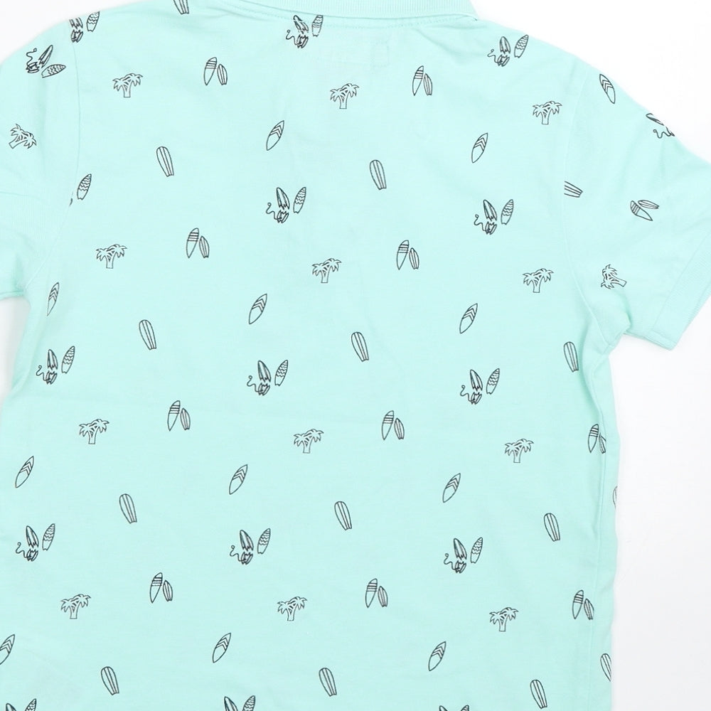 H&M Boys Blue Spotted  Basic Polo Size 8-9 Years