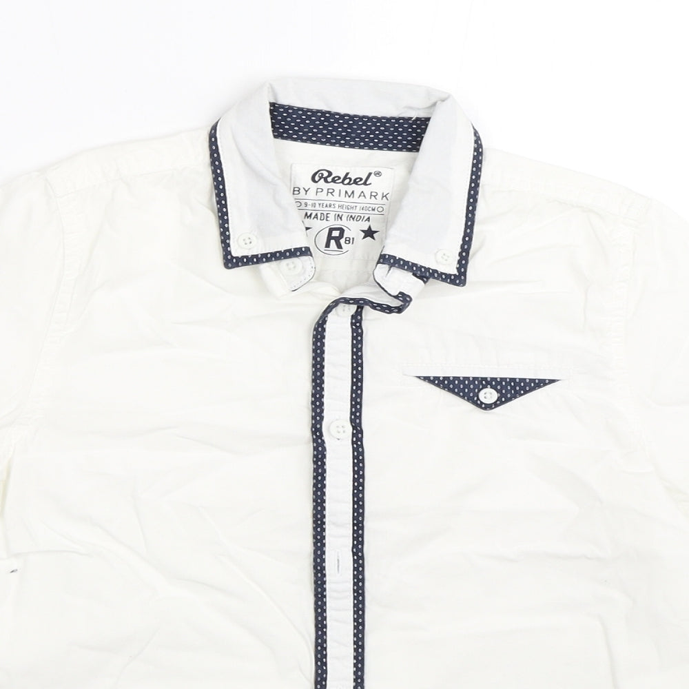 Rebel Boys White   Basic Button-Up Size 8-9 Years