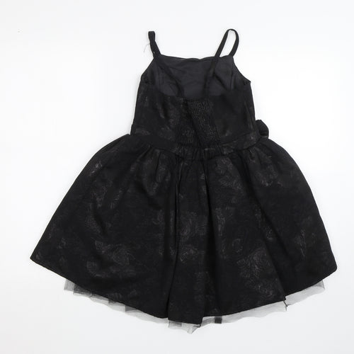 George Girls Black Floral  Ball Gown  Size 8-9 Years