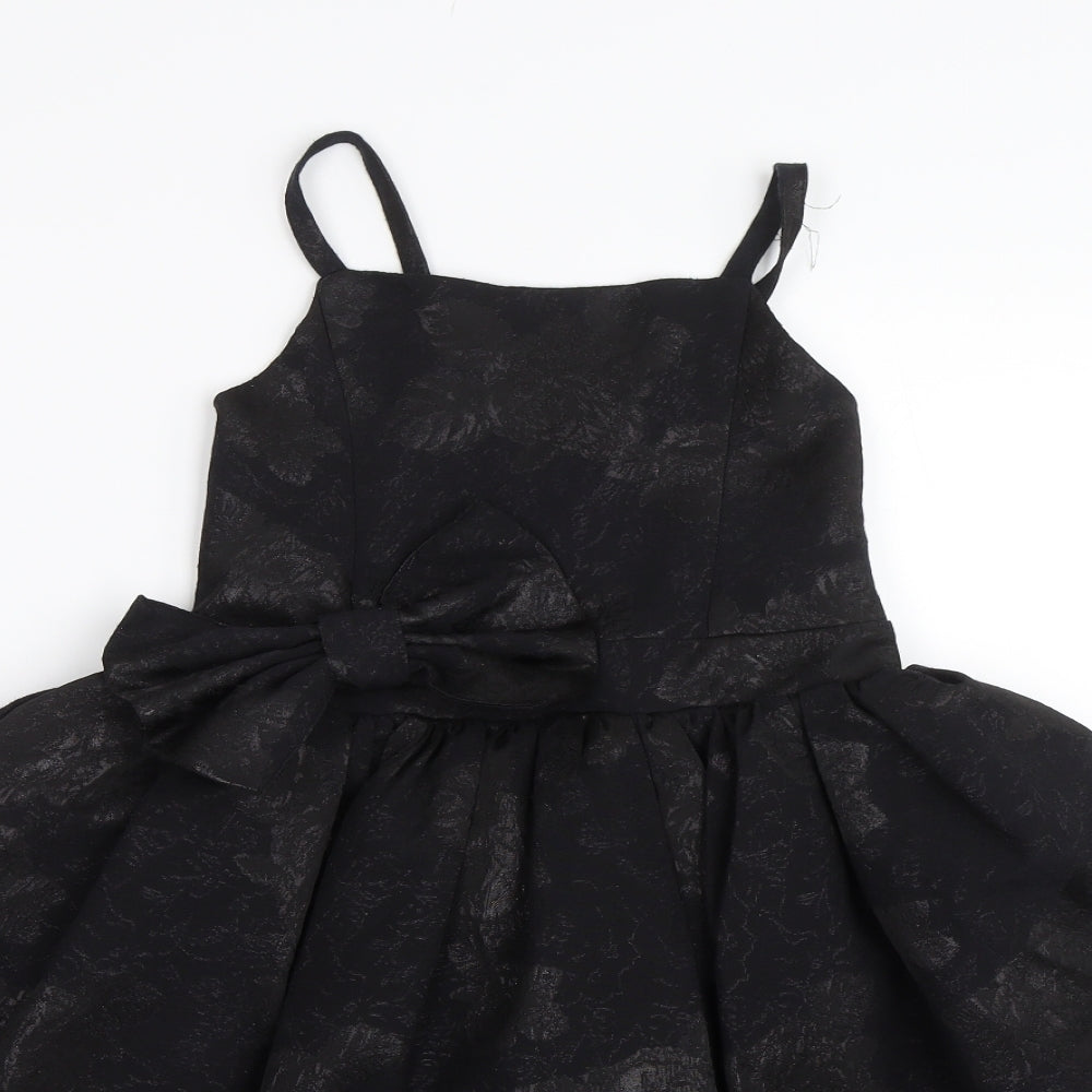 George Girls Black Floral  Ball Gown  Size 8-9 Years