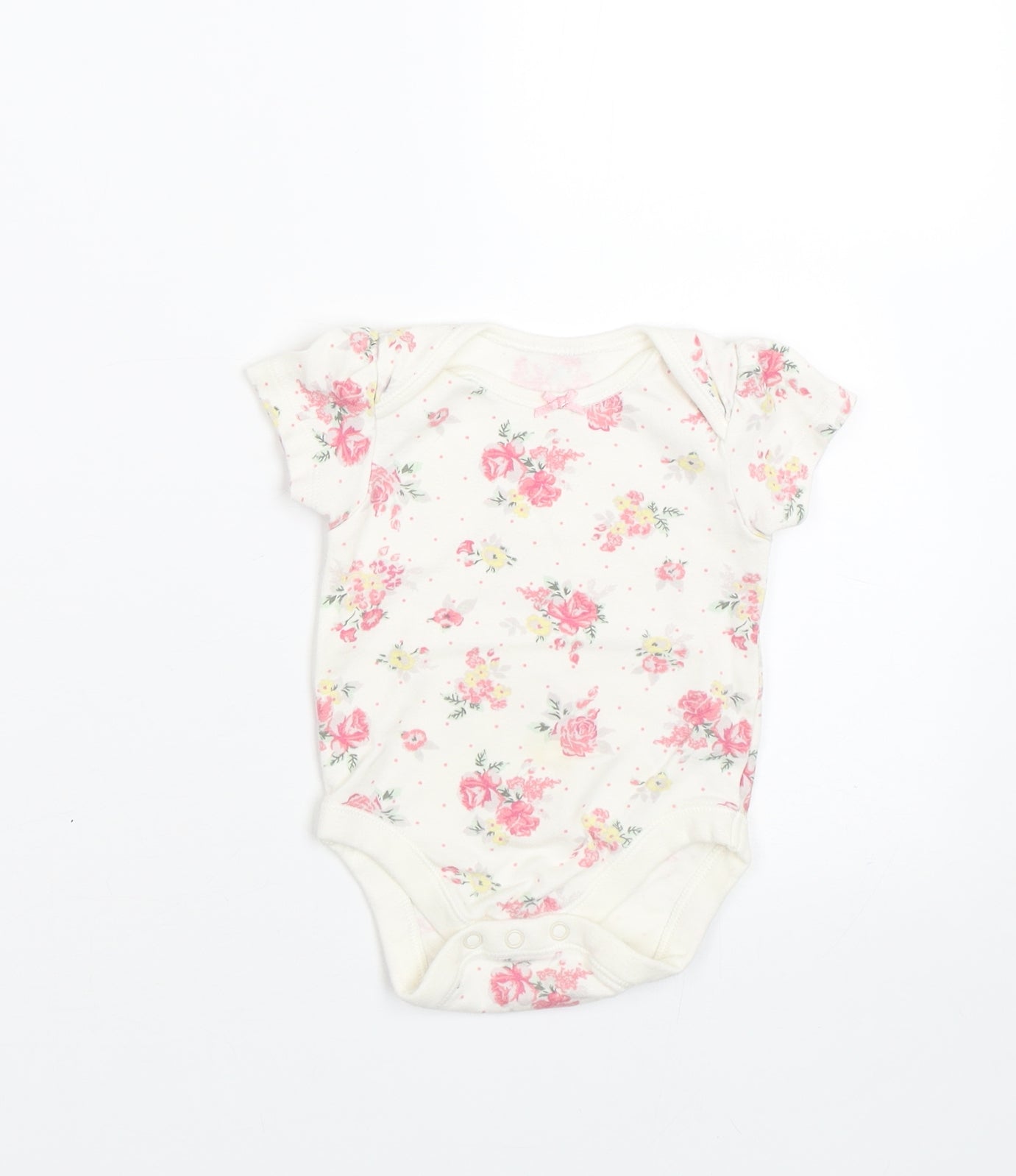 George Baby White Floral  Babygrow One-Piece Size 6-9 Months