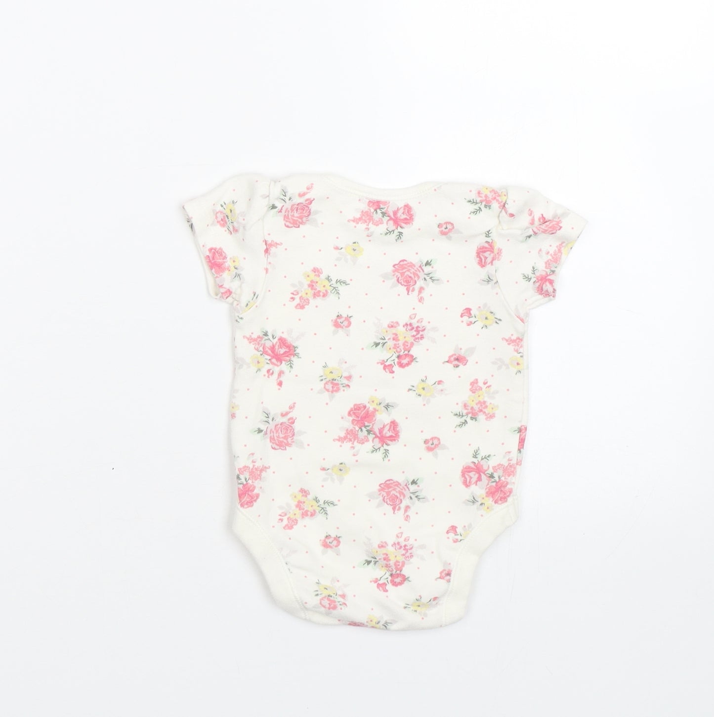 George Baby White Floral  Babygrow One-Piece Size 6-9 Months