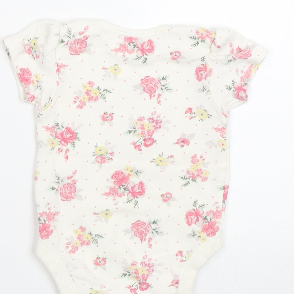 George Baby White Floral  Babygrow One-Piece Size 6-9 Months