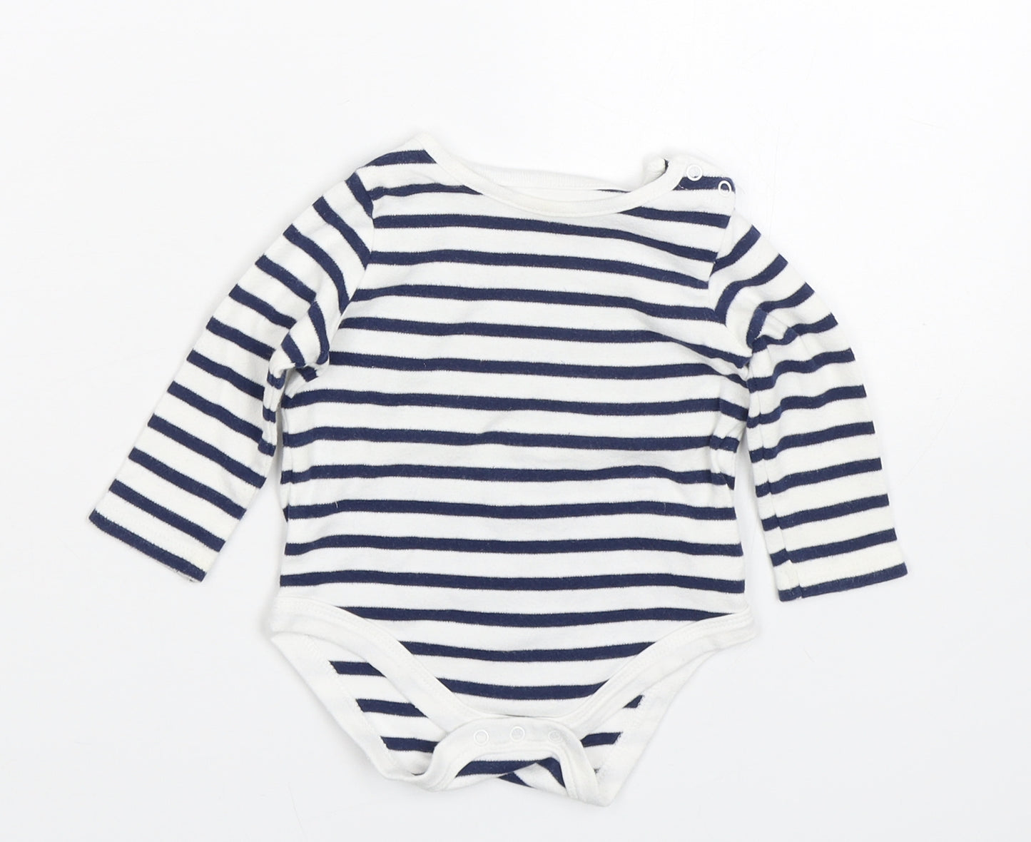 F&F Girls Blue Striped  Basic T-Shirt Size 6-9 Months