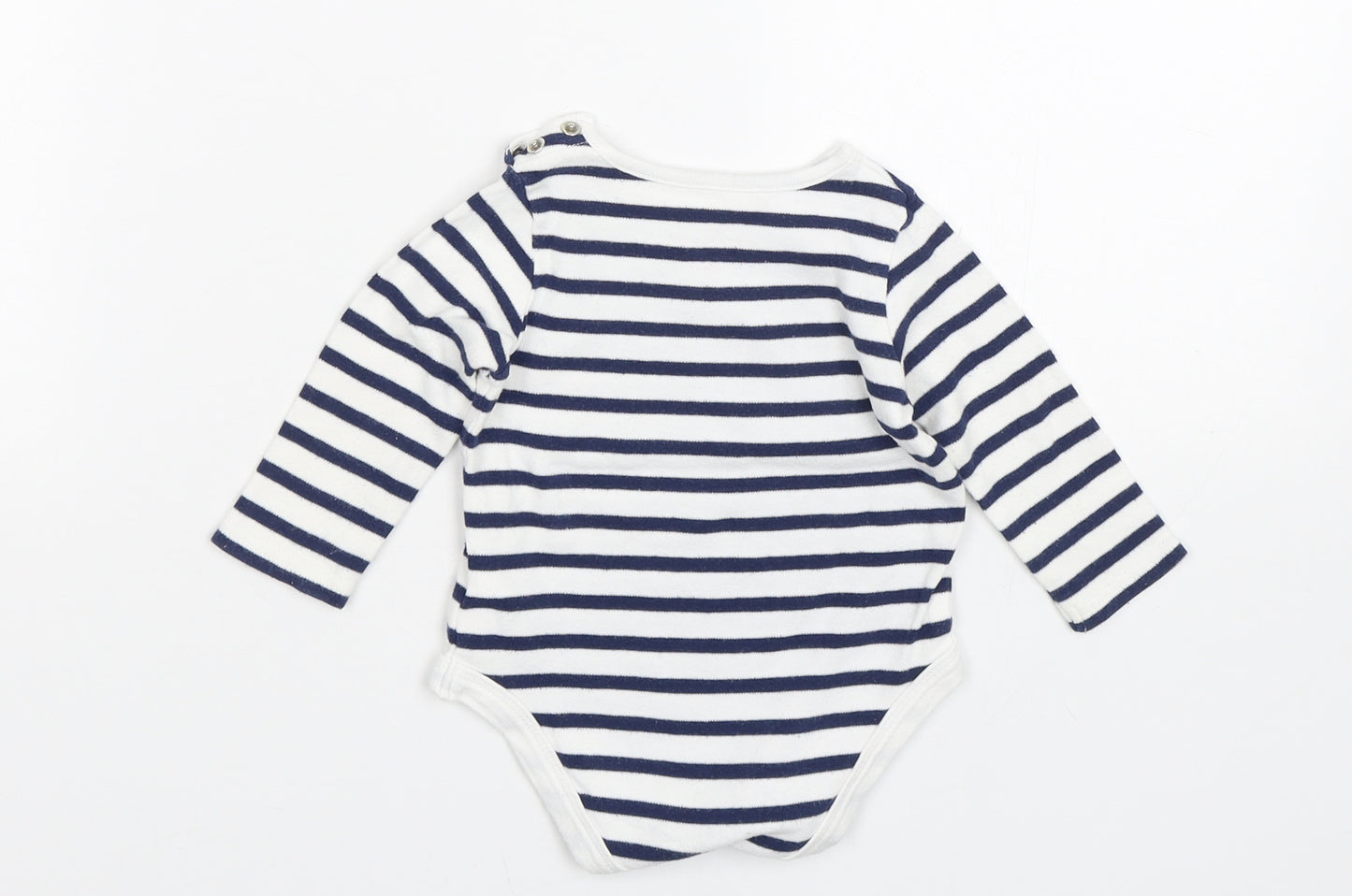 F&F Girls Blue Striped  Basic T-Shirt Size 6-9 Months