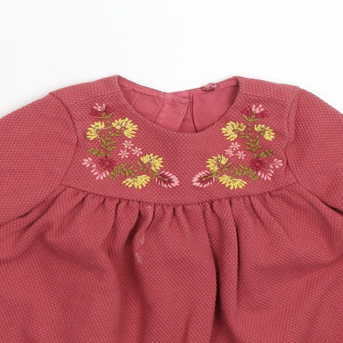 TU Girls Pink Floral  T-Shirt Dress  Size 6-9 Months